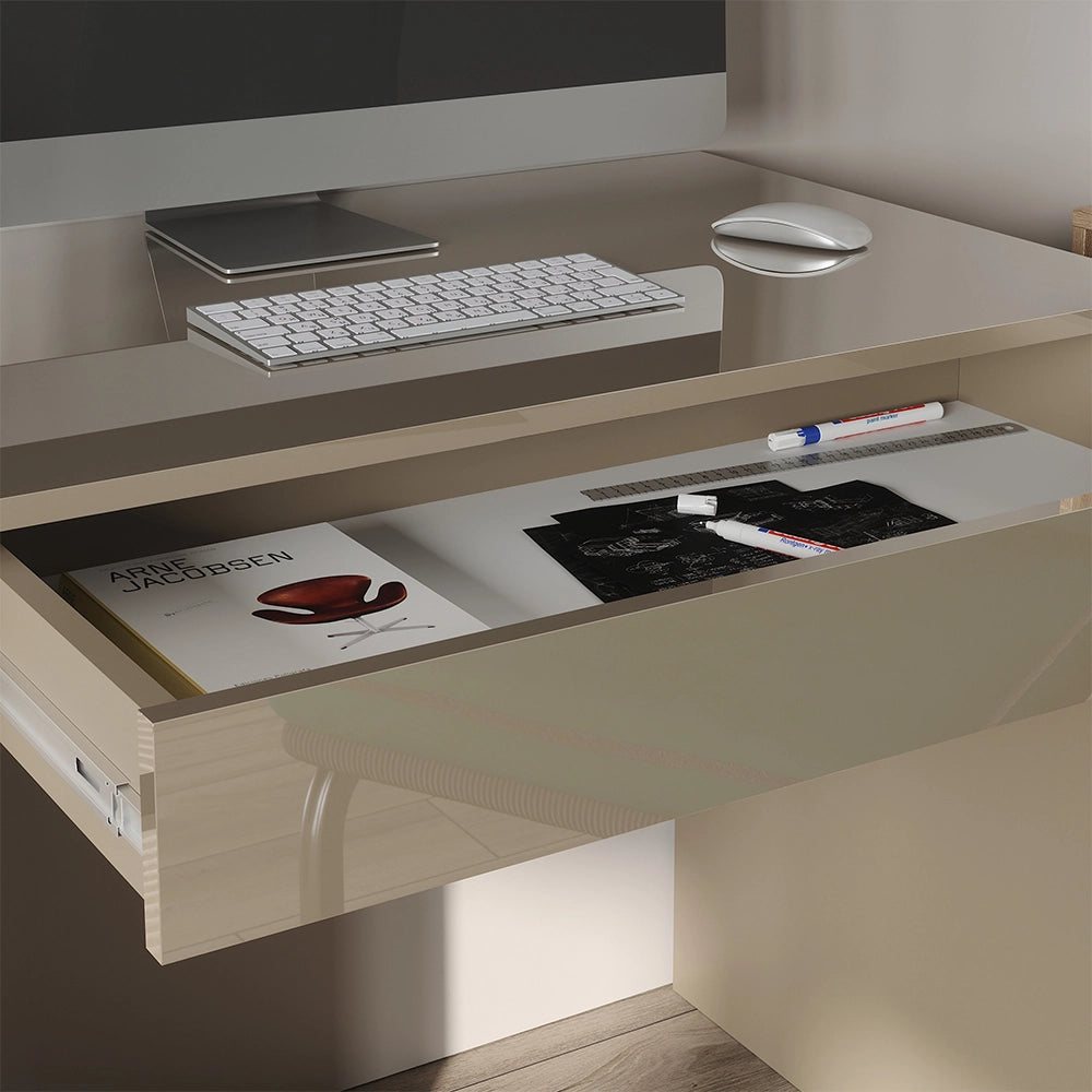 Vicco Scrivania Grigio lucido 55 x 120 cm con cassetti