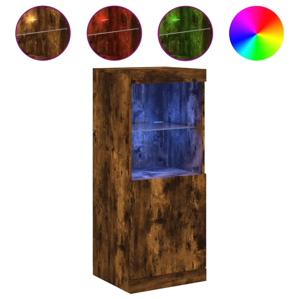 Credenza con Luci LED Rovere Fumo 41x37x100 cmcod mxl 86302