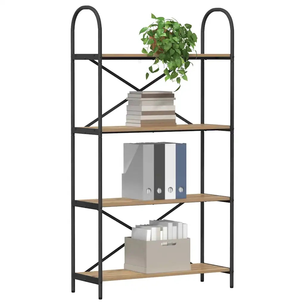 Libreria-Scaffale per Libri-Mobile di Stoccaggio Rovere artigianale 80 x 30 x 146 cm Legno multistrato 638644