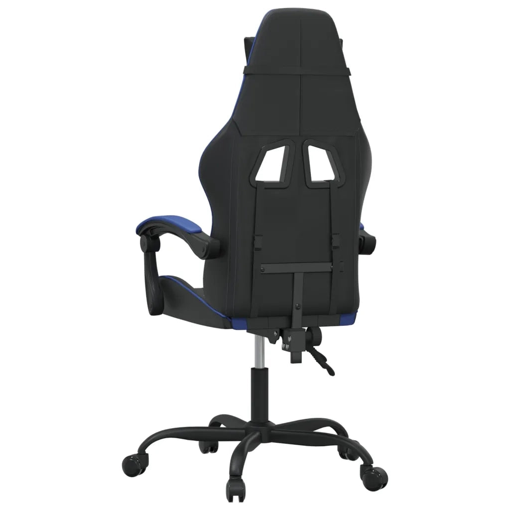vidaXL Sedia da Gaming Girevole Nero e Blu in Similpelle