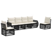 Set Divano da Giardino 6 pcs Nero e Bianco Crema polyrattan 3435379