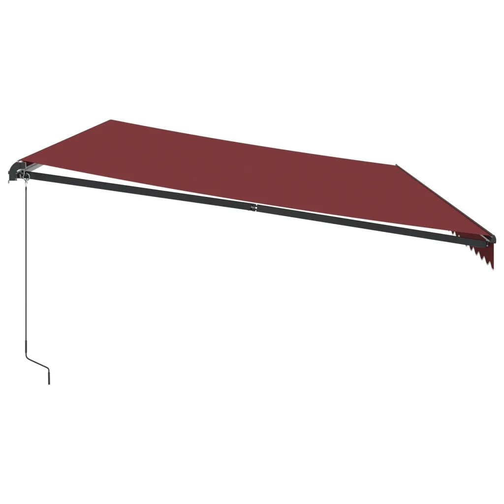 Tenda da Sole Retrattile Manuale con LED Bordò 600x350 cm 3215011