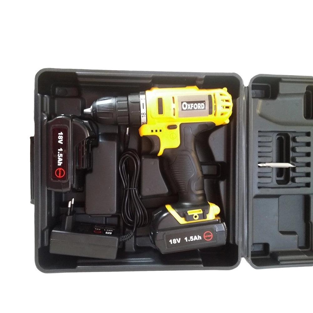 Trade Shop - Avvitatore 18v Trapano Batteria A Litio Caricabatterie 2 Batterie Ricaricabile -