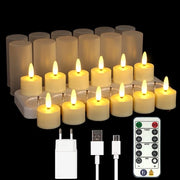 Set di candele elettroniche con telecomando, luci calde, decorazioni festive per feste, candele LED in plastica - set da 3 pezzi