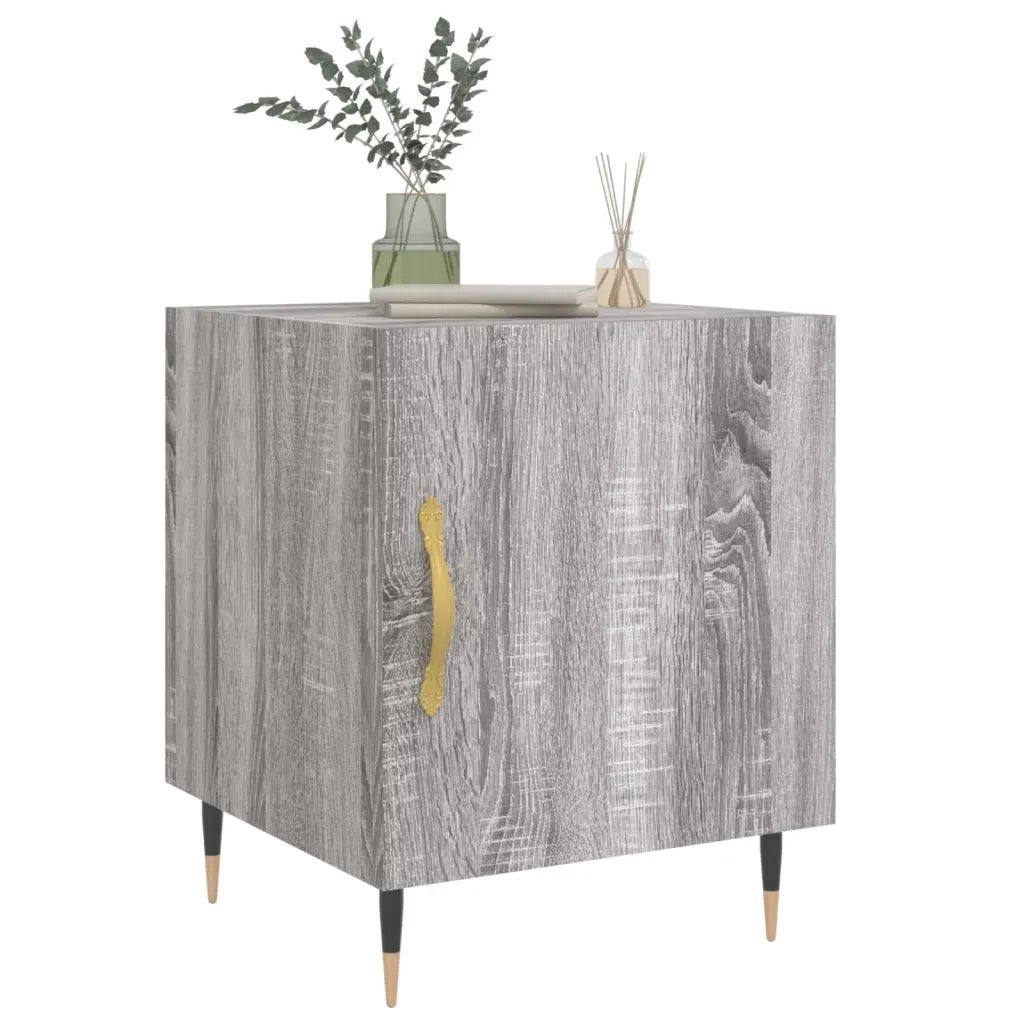 Comodino-Tavolino da notte Grigio Sonoma 40x40x50 cm in Legno Multistrato 739596