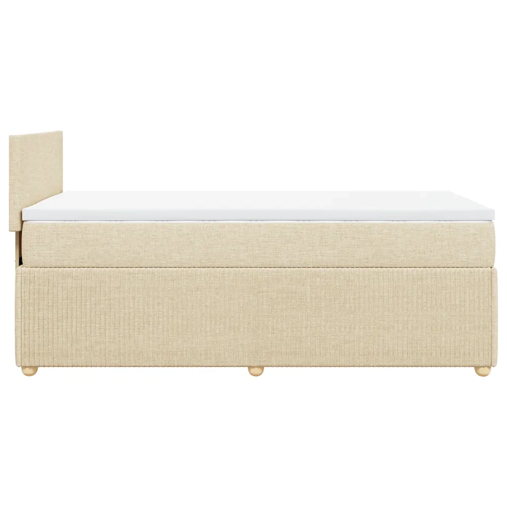 Giroletto a Molle con Materasso Crema 90x190 cm in Tessuto 3287309