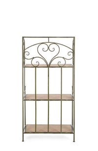 Scaffale 3 Ripiani 60x28x127 cm in Acciaio Guenda Verde Scuro