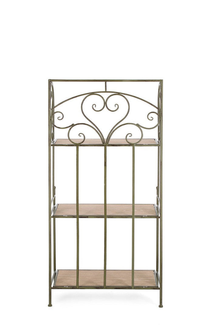 Scaffale 3 Ripiani 60x28x127 cm in Acciaio Guenda Verde Scuro