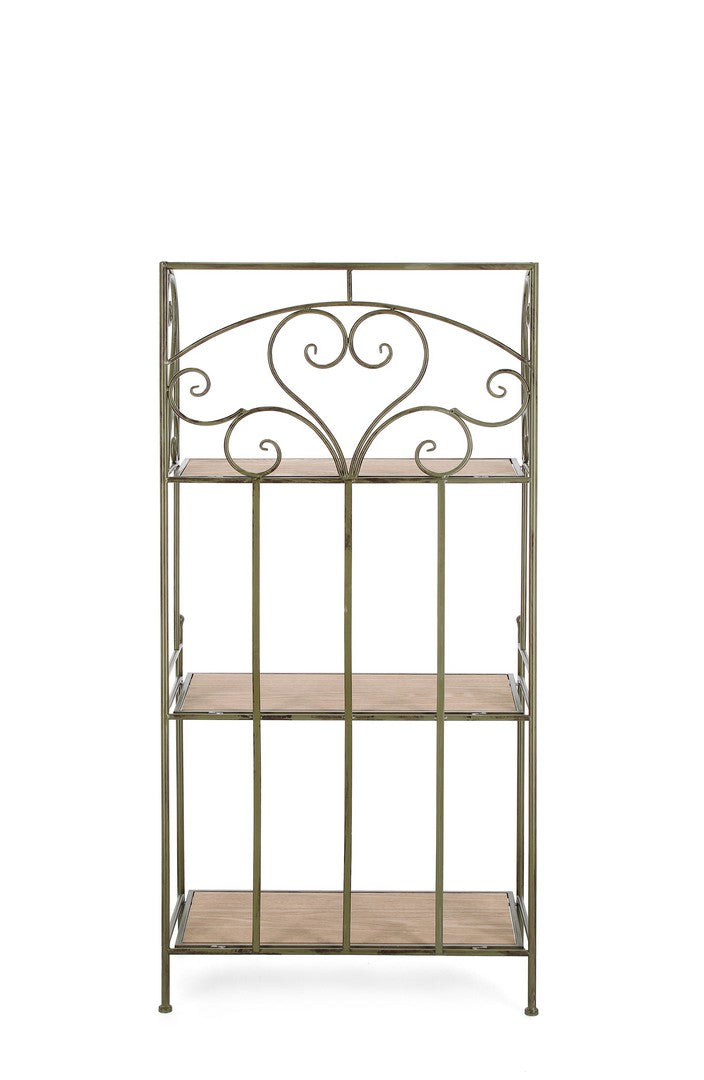 Scaffale 3 Ripiani 60x28x127 cm in Acciaio Guenda Verde Scuro