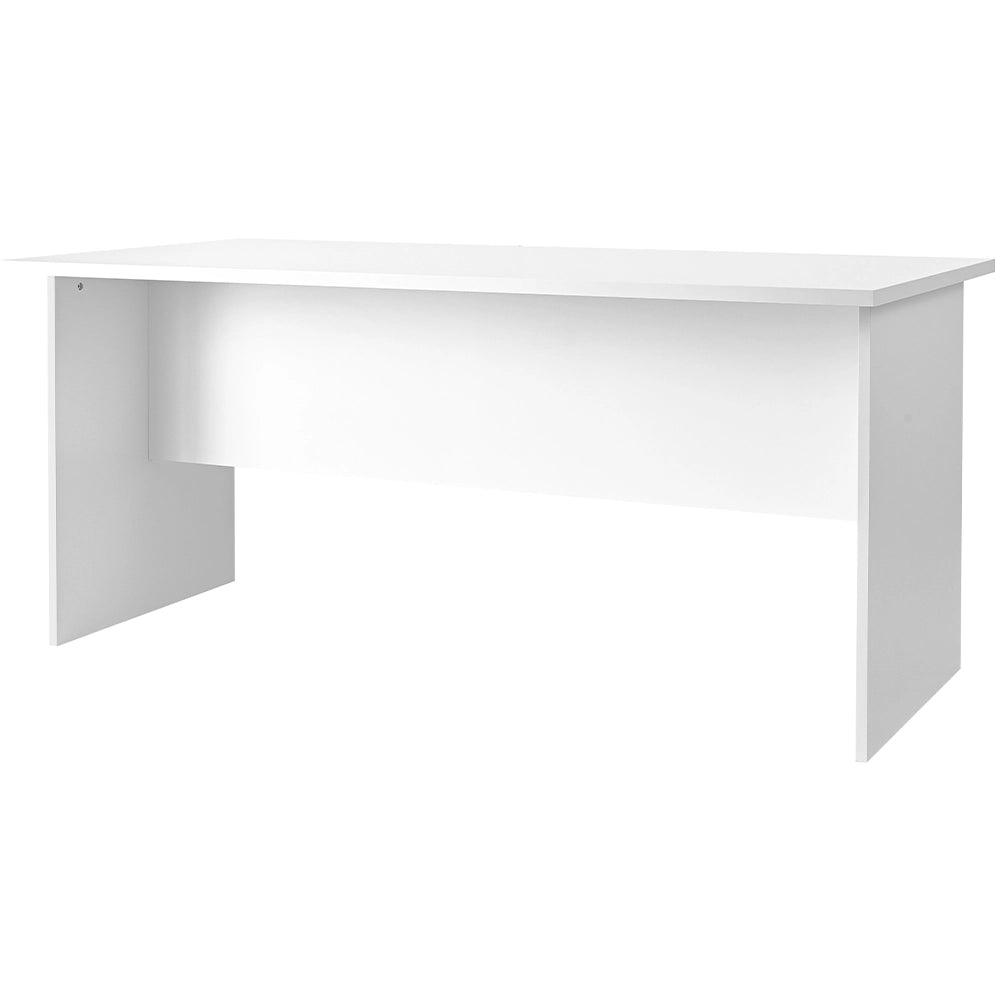 Scrivania per Ufficio in Legno Bianco Postazione Lavoro Studio 160x80 H74cm