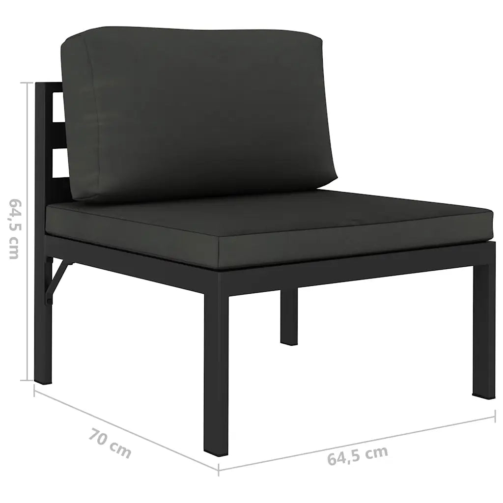 Set Divani da Giardino 6 pz con Cuscini in Alluminio Antracite cod mxl 40807