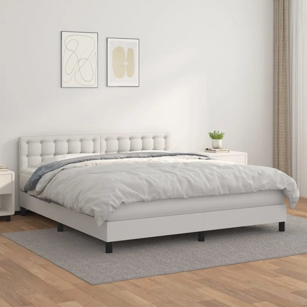 Giroletto a Molle con Materasso Bianco 180x200 cm in Similpellecod mxl 99647