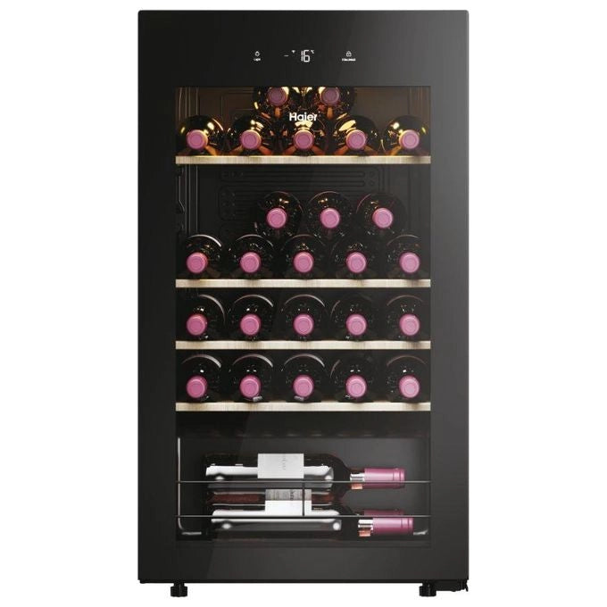 Haier Wine Bank 50 Serie 3 HWS34GGH1 Cantinetta vino con compressore Libera installazione Nero 34 bottiglia/bottiglie