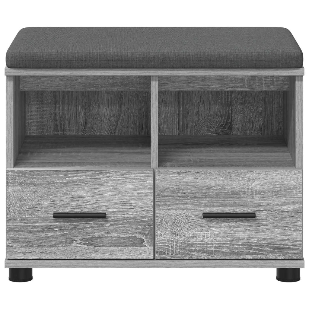 Panca per ingresso con cuscino Sonoma grigia 60 x 38 x 46 cm