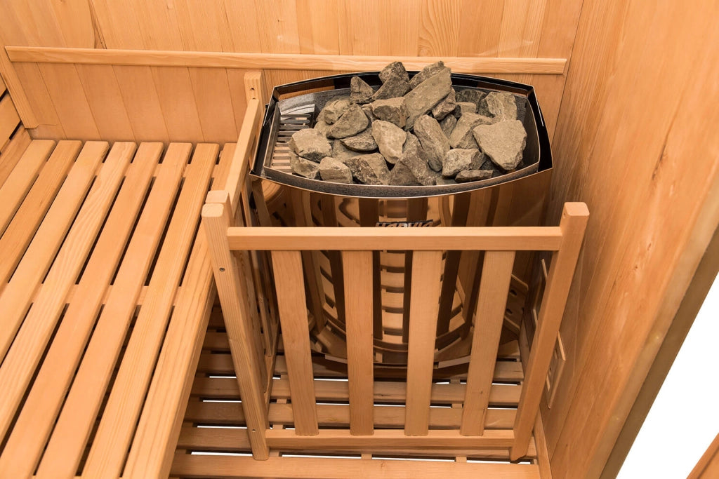 Sauna Finlandese ad Infrarossi 3/4 Posti 150x150 cm H200 in Legno di Abete Zen 3C