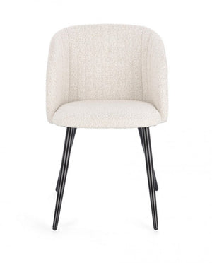 Set 2 Sedie 53x57x81,5 cm Queen in Bouclè Avorio