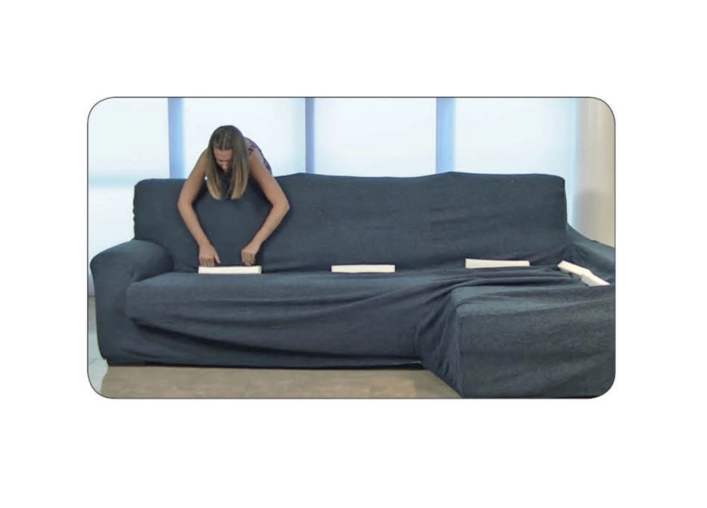 Copridivano Con Penisola Chaise Longue Tinta Unita Bordeaux Mod Capri - Destra - Bordeaux