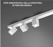 Plafoniera in alluminio colore bianco Oddy attacco 3 luci GU10  orientabile 6x6cm