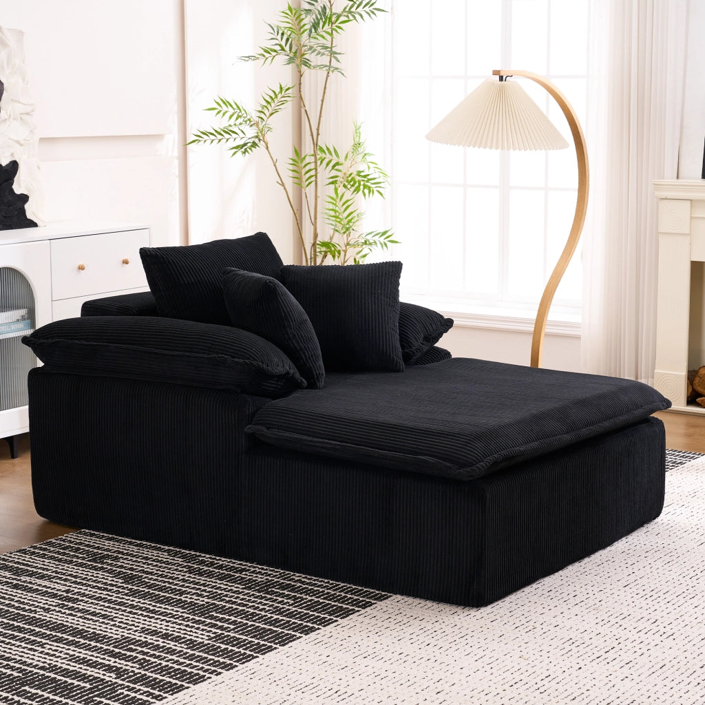 DIVANO Relax senza installazione 177x122x92 cm in velluto a coste Nero