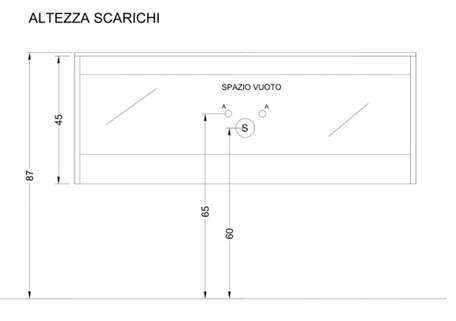 Composizione mobile bagno sospeso con cassetti cm 120 cannettato mod. STICK - Bianco Opaco