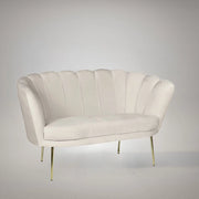 Divano a conchiglia due posti Orel tessuto sabbia 135x76.5x75h