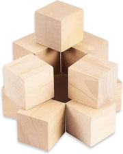 Cubetti in Legno da 12 Pezzi - 5 cm - Legno di Abete - Fai da Te - Decorazione - Artigianato - Personalizzabili - Blocchi in Legno