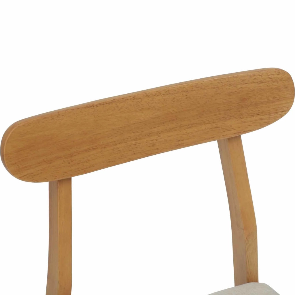 Sedia da pranzo 2 pcs Naturale e chiaro Legno di gomma solido 42020485