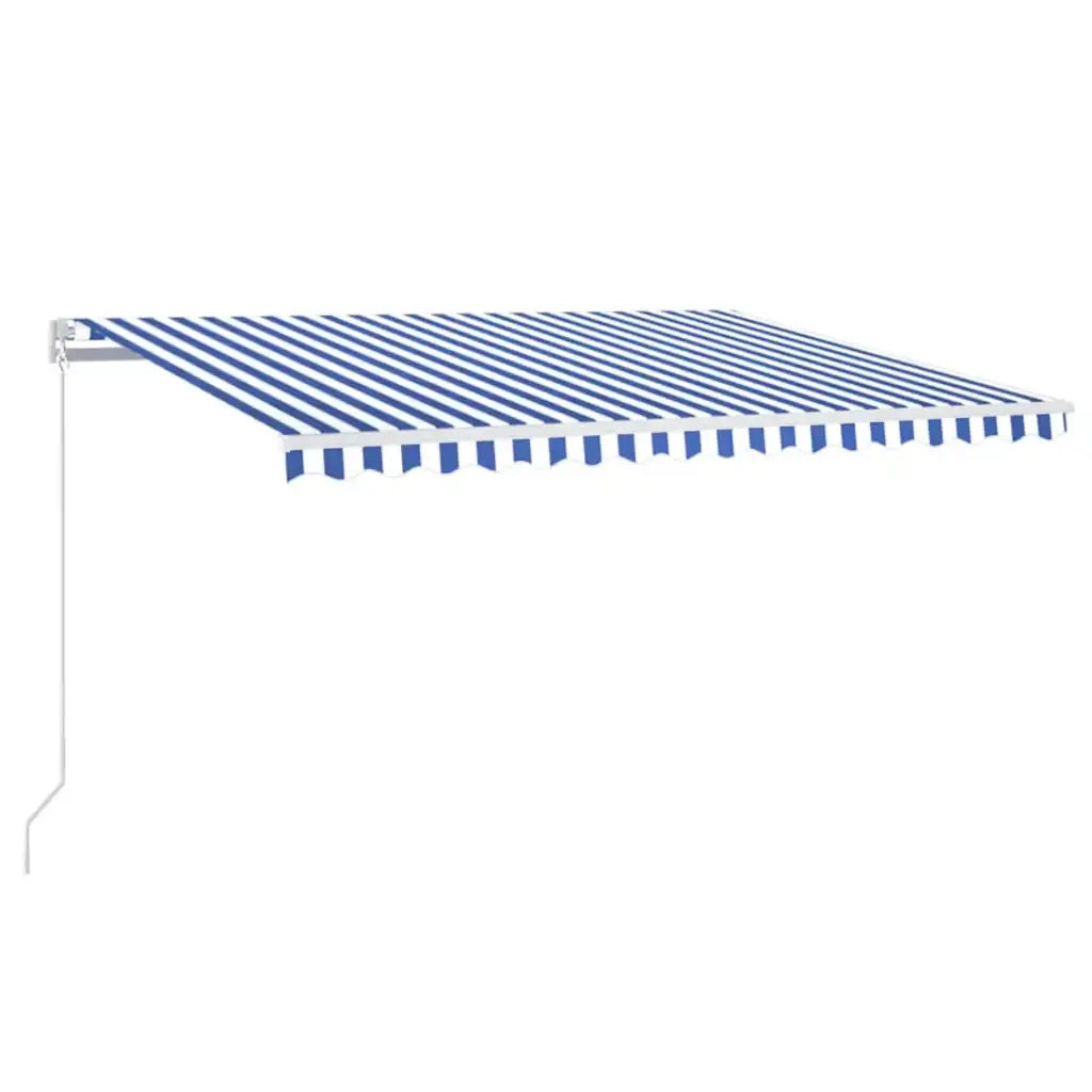Tenda Automatica con Sensore Vento e LED 450x300 cm Blu Bianca