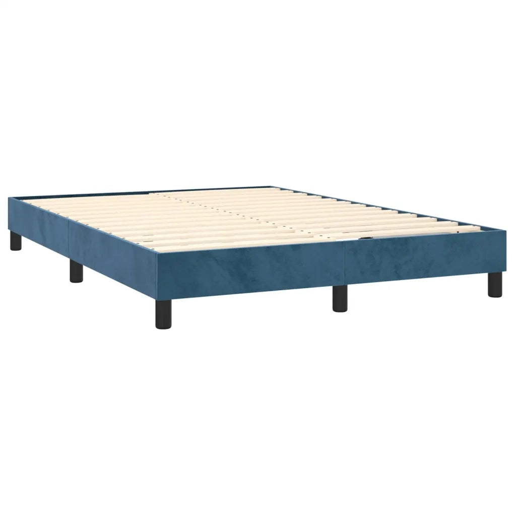Giroletto a Molle con Materasso Blu Scuro 140x190 cm in Velluto 3127671