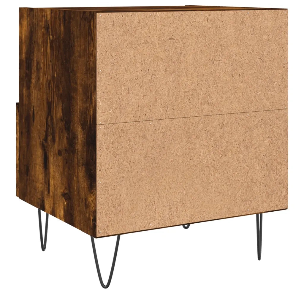 Comodini 2 pz-Set di 2 Tavolino da notte Rovere Fumo 40x35x47,5 cm in Legno Multistrato 438952