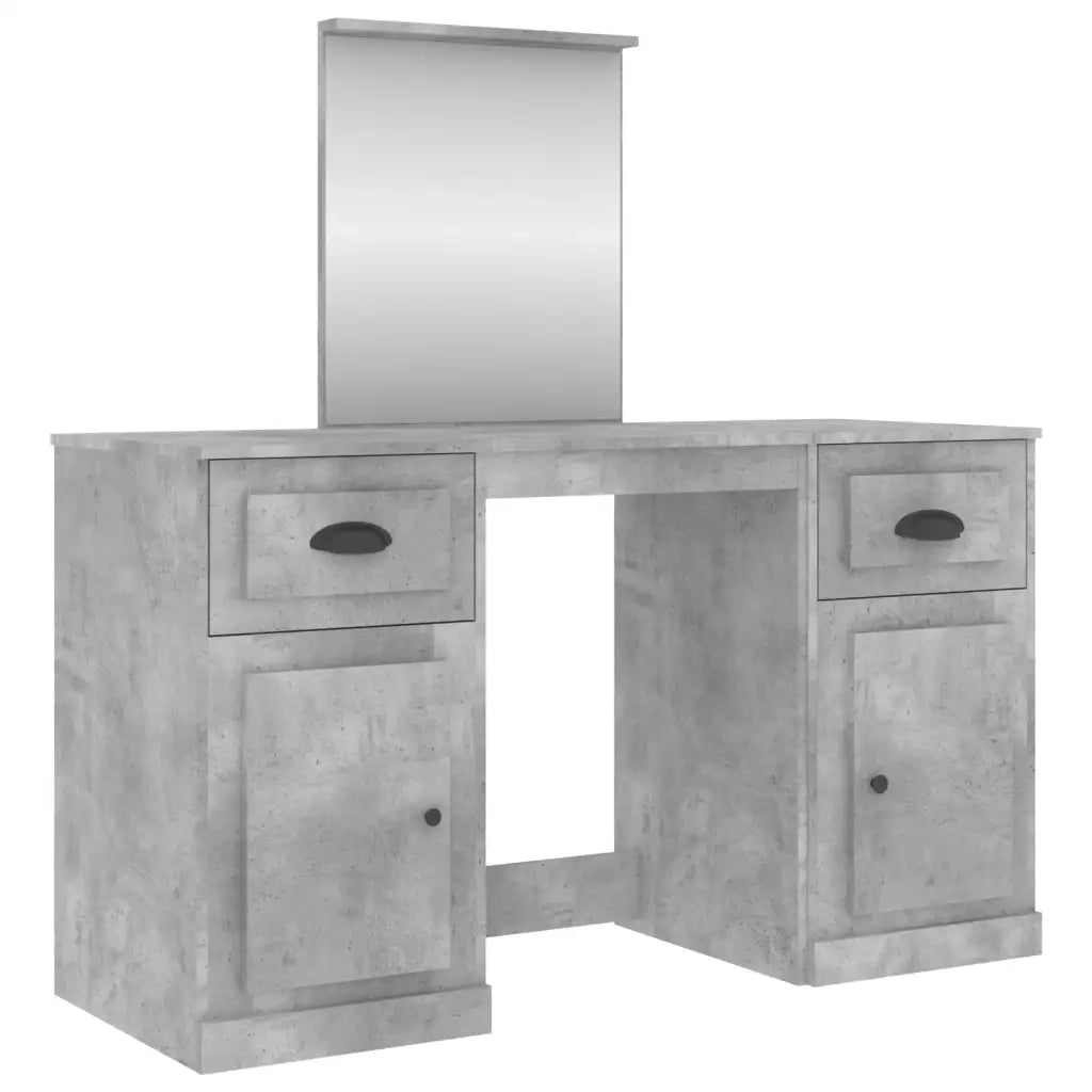 Toeletta con Specchio Grigio Cemento 130x50x132,5 cmcod mxl 77359