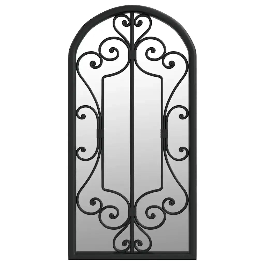 Specchio da Giardino-Specchio Decorativo-Specchio Esterno Nero 70x30 cm in Ferro per Uso Esterno 765571