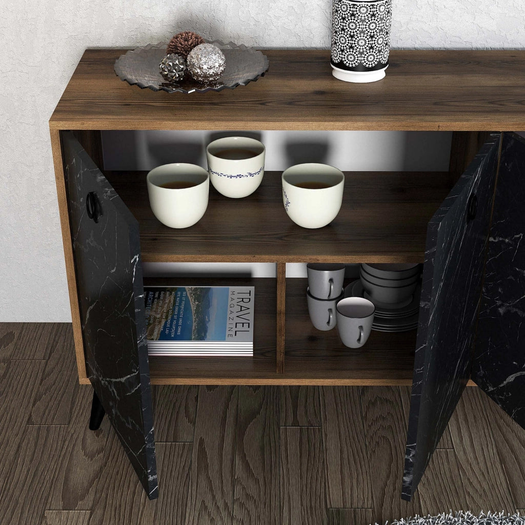 Credenza in legno "Elite" - 180 x 45 x 80 cm - Nero