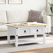 Tavolino da salotto Bianco 85 x 50 x 45 cm Pino massello 42024940