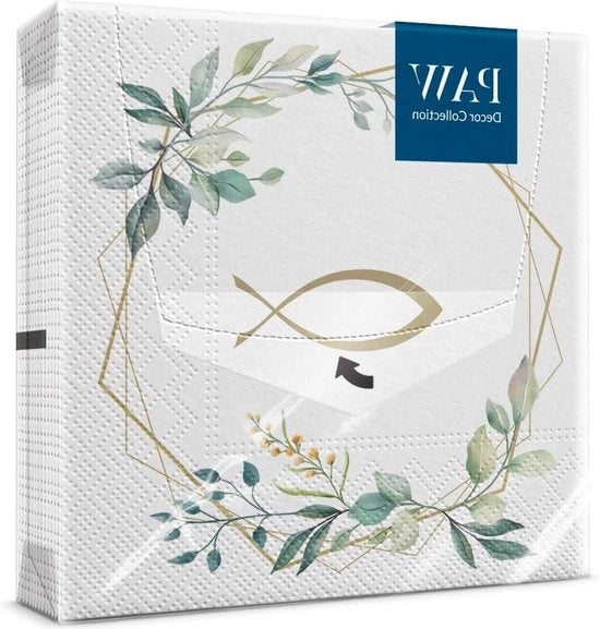 Servetten in 3 strati (33 x 33 cm) per confermazione battesimo - 20 servetti in carta