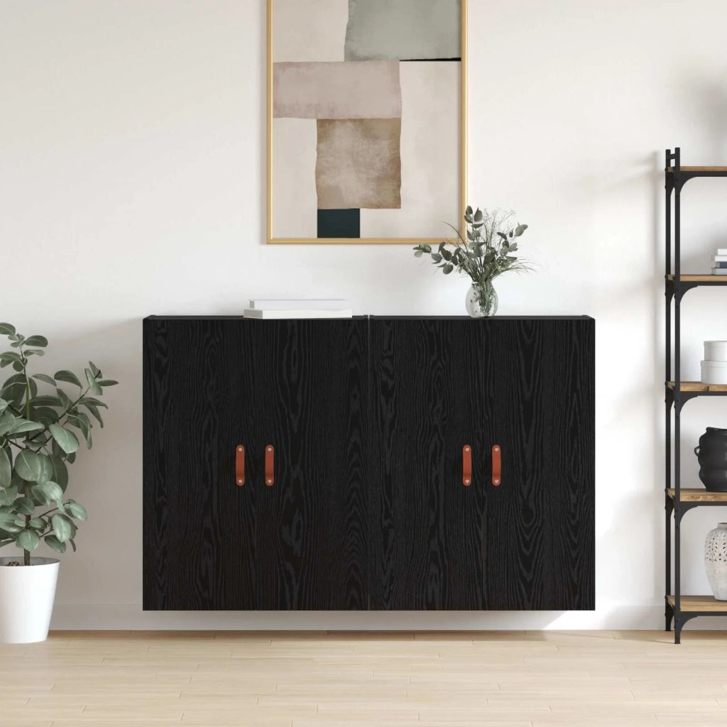 Mobiletto a muro 2 pcs Rovere Nero 69,5 x 34 x 90 cm 3394574