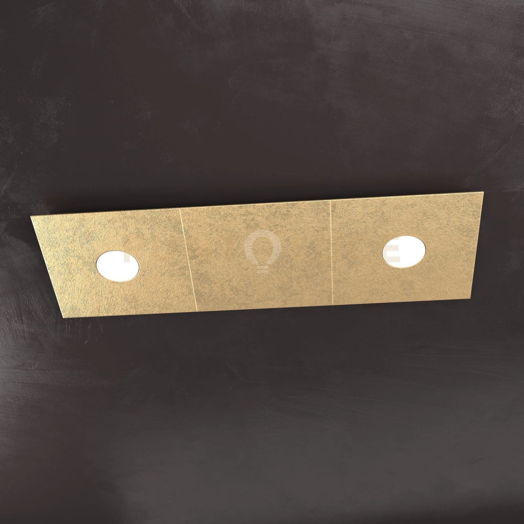 ECCENTRIC APPLIQUE-PLAFONIERA 2 LUCI + 1 DECORATIVO FOGLIA ORO 1156-2L1D-FO