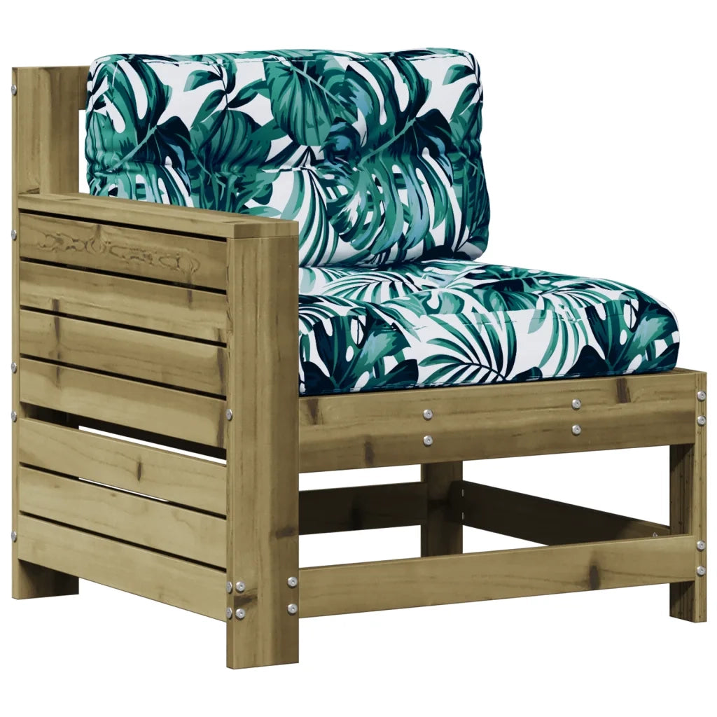 Set Divani da Giardino 5pz con Cuscini Legno Impregnato di Pino