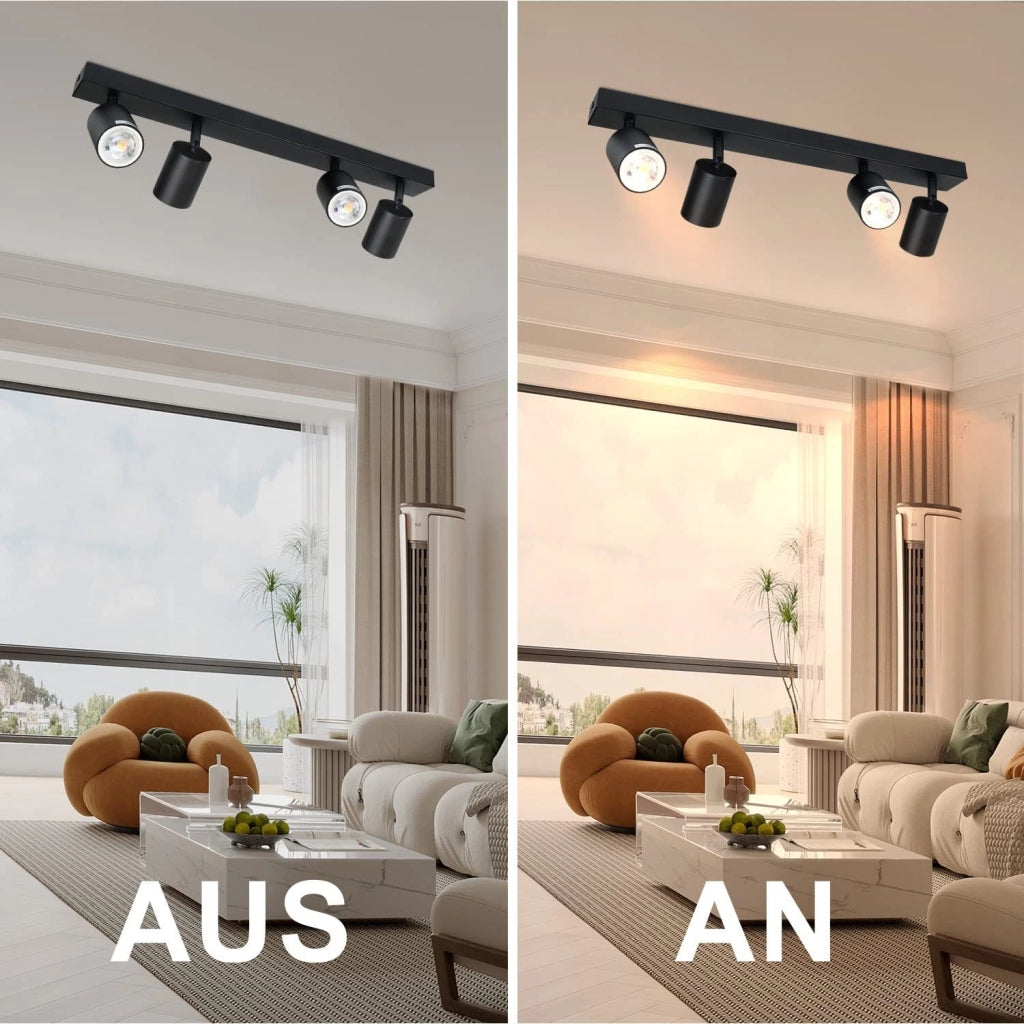 ZMH Faretto da soffitto 4 luci GU10 design industriale moderno orientabili per soggiorno corridoio