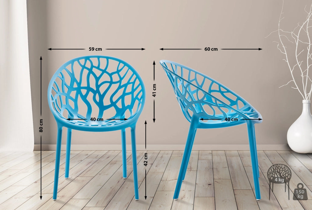 Set 4 sedie da giardino HOPE blu