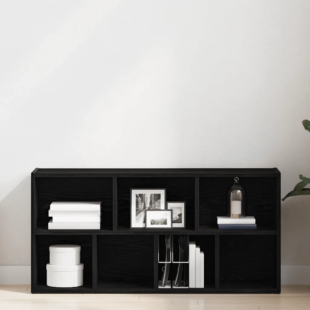Libreria-Scaffale per Libri-Mobile di Stoccaggio Rovere Nero 50x25x104 cm in Legno Multistrato