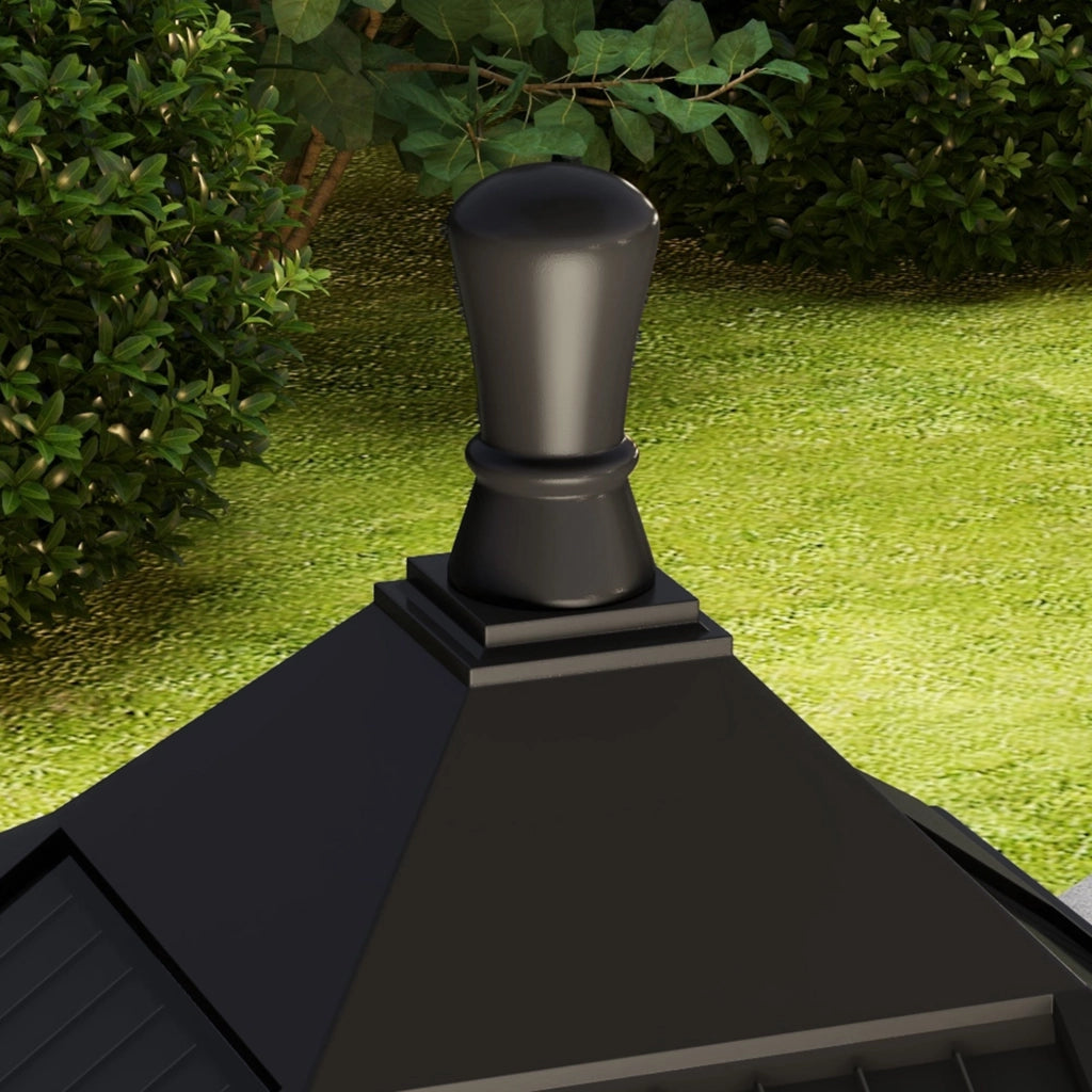 Lampione da Giardino con 6h Autonomia e Ancoraggio a Terra 15x15x127 cm in ABS e Policarbonato Nero