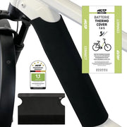 Protezione per batteria e-bike termica per accu integrato, lunghezza fino a 57 cm, diametro 27-38 cm, compatibile con Bosch 750, forma universale.
