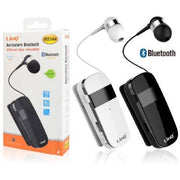 Trade Shop - Mono Auricolare Stereo Bluetooth Con Clip-on Retrattile R8344 Autonomia 10 Ore -