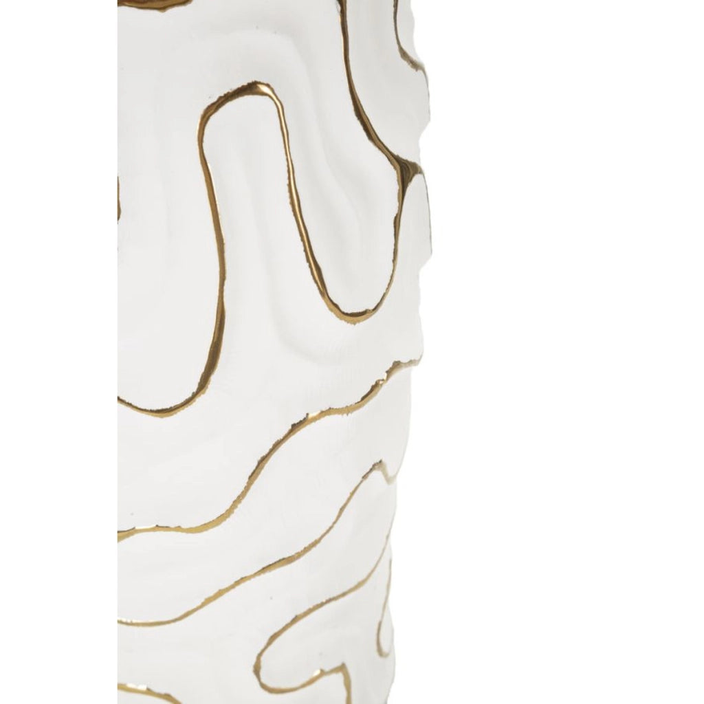 Vaso Decorativo VKH640, Bianco, Ceramica, 16x16x32,5 cm