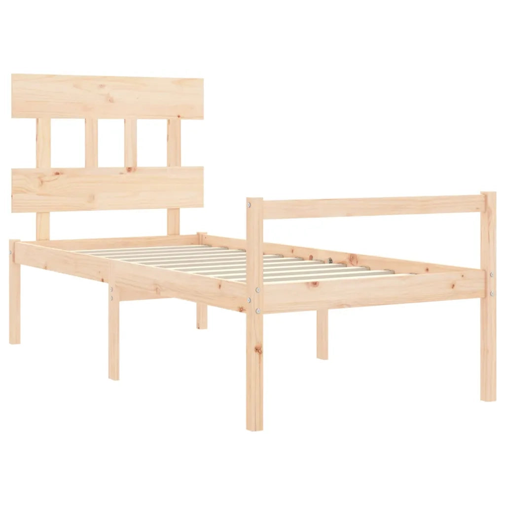 Letto per Anziani con Testiera 90x200 cm in Legno Massello 3195401