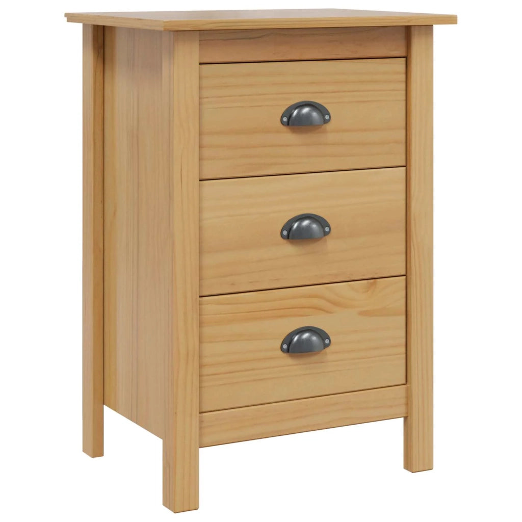 Comodino | Armadio da Notte | Mobiletto da notte HILL Marrone miele 46 x 35 x 65 cm