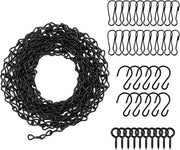 Hanger per piante in metallo nero - 500 cm - catenelle pendenti per vasi di fiori - ganci S, clip, viti a vite - case per uccelli