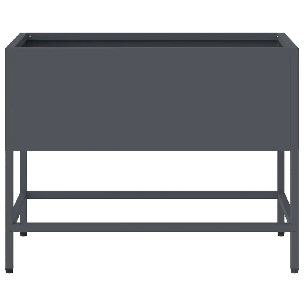 Vaso da giardino-Fioriera Esterno-Contenitore per Piante Rialzato Antracite 60 x 26 x 45 cm Acciaio