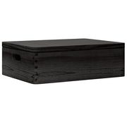 Scatola in Legno Coperchio&Manici Nera 40x30x13cm Legno di Pino CFW7410572